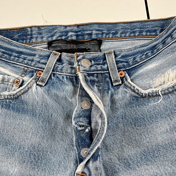 Reformation Levis Reworked 501 Distressed Cut Off Shorts Womens Sz S - Picture 12 of 15